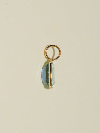 Walk on Water Aquamarine Cushion Cut Charm in Yellow 14k Gold