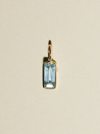 Walk the Plank Aquamarine Emerald Cut Charm in Yellow 14k Gold