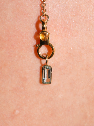 Walk the Plank Aquamarine Emerald Cut Charm in Yellow 14k Gold