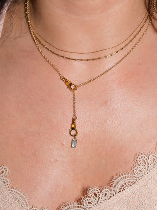 Walk the Plank Aquamarine Emerald Cut Charm in Yellow 14k Gold