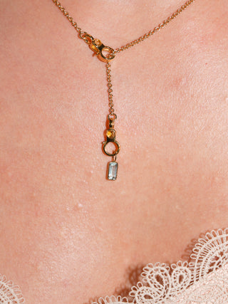Walk the Plank Aquamarine Emerald Cut Charm in Yellow 14k Gold