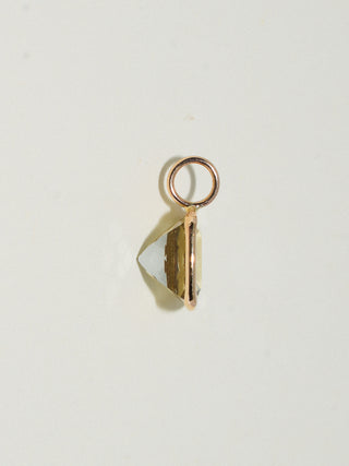 Highlighter Heliodor Cushion Cut Charm in Yellow 14k Gold