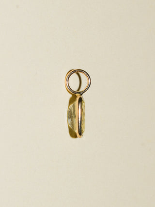 Lightbulb Heliodor Cushion Cut Charm in Yellow 14k Gold