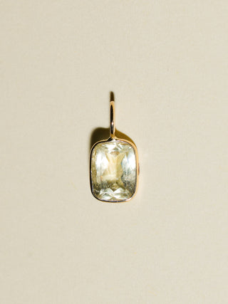Lightbulb Heliodor Cushion Cut Charm in Yellow 14k Gold