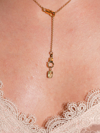 Lightbulb Heliodor Cushion Cut Charm in Yellow 14k Gold