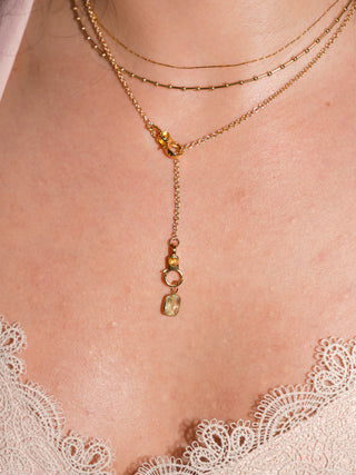 Lightbulb Heliodor Cushion Cut Charm in Yellow 14k Gold