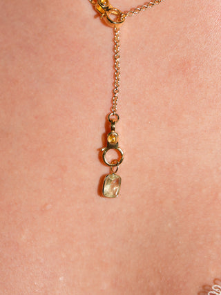 Lightbulb Heliodor Cushion Cut Charm in Yellow 14k Gold