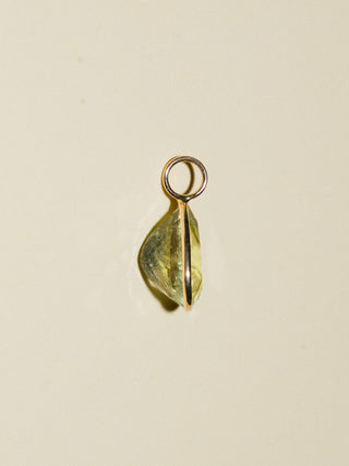 Fairy Dust Heliodor Teardrop Cut Charm in Yellow 14k Gold