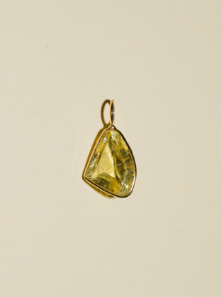 Lemonwedge Heliodor Special Cut Charm in Yellow 14k Gold