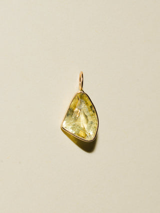 Lemonwedge Heliodor Special Cut Charm in Yellow 14k Gold