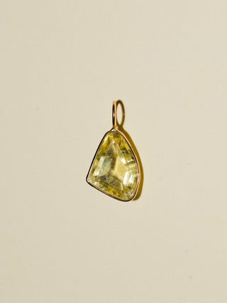 Lemonwedge Heliodor Special Cut Charm in Yellow 14k Gold