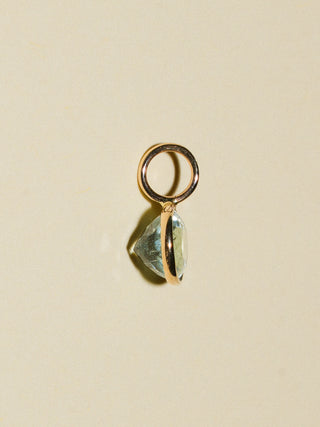 Fresh Aquamarine East West Oval Cut Charm in Yellow 14k Gold