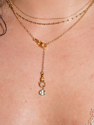Fresh Aquamarine East West Oval Cut Charm in Yellow 14k Gold