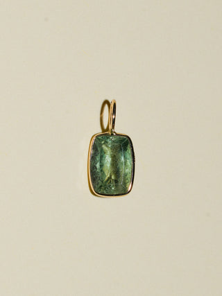 Breaststroke Aquamarine Can Cut Charm in Yellow 14k Gold