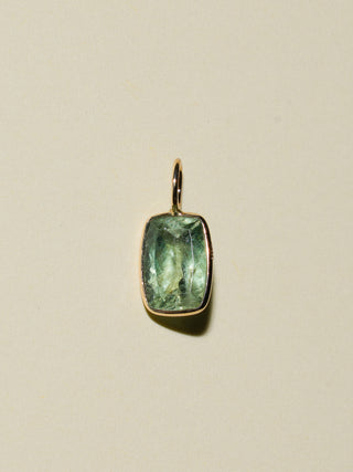 Breaststroke Aquamarine Can Cut Charm in Yellow 14k Gold