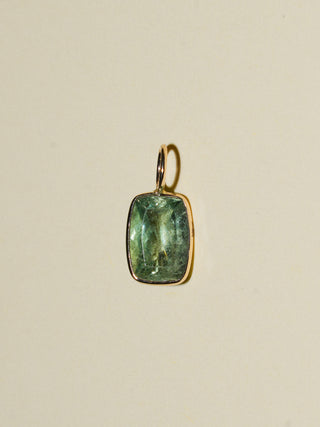 Breaststroke Aquamarine Can Cut Charm in Yellow 14k Gold