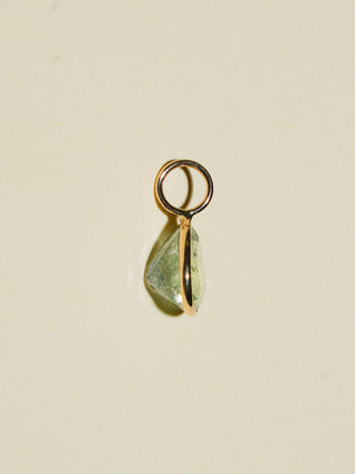 Morning Dew Aquamarine Pear Cut Charm in Yellow 14k Gold