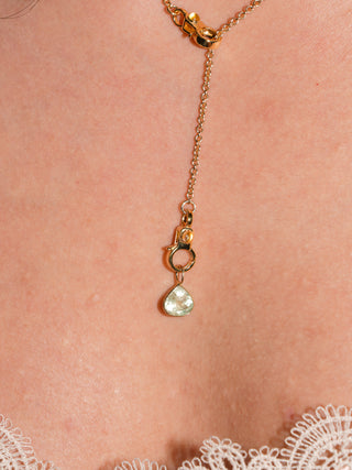 Morning Dew Aquamarine Pear Cut Charm in Yellow 14k Gold