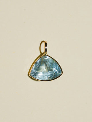Bermuda Babe Aquamarine Trillion Cut Charm in Yellow 14k Gold