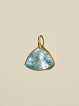 Bermuda Babe Aquamarine Trillion Cut Charm in Yellow 14k Gold