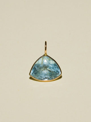 Bermuda Babe Aquamarine Trillion Cut Charm in Yellow 14k Gold