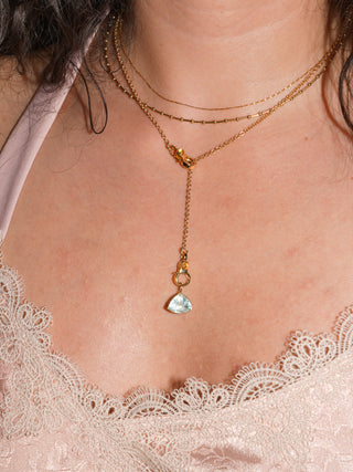 Bermuda Babe Aquamarine Trillion Cut Charm in Yellow 14k Gold