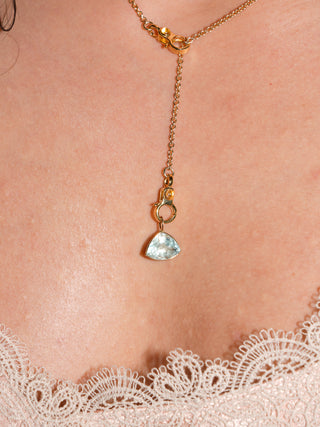 Bermuda Babe Aquamarine Trillion Cut Charm in Yellow 14k Gold