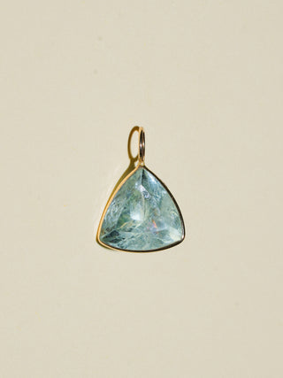 Snorkelfest Aquamarine Trillion Cut Charm in Yellow 14k Gold