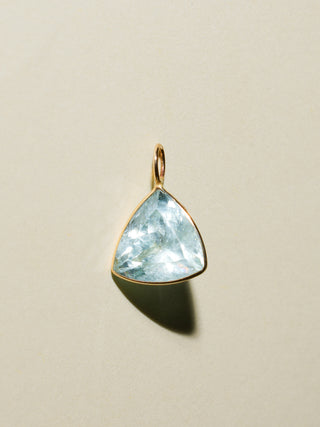 Snorkelfest Aquamarine Trillion Cut Charm in Yellow 14k Gold