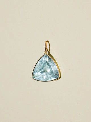 Snorkelfest Aquamarine Trillion Cut Charm in Yellow 14k Gold