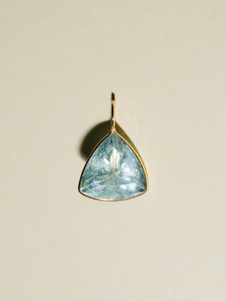 Snorkelfest Aquamarine Trillion Cut Charm in Yellow 14k Gold