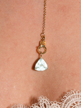Snorkelfest Aquamarine Trillion Cut Charm in Yellow 14k Gold