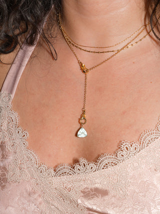 Snorkelfest Aquamarine Trillion Cut Charm in Yellow 14k Gold