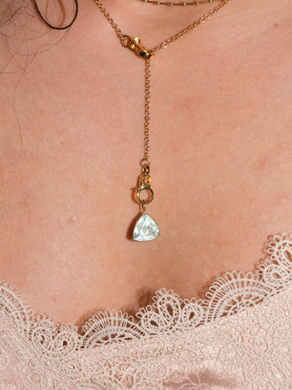 Snorkelfest Aquamarine Trillion Cut Charm in Yellow 14k Gold