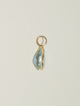 Fishy Aquamarine Teardrop Cut Charm in Yellow 14k Gold