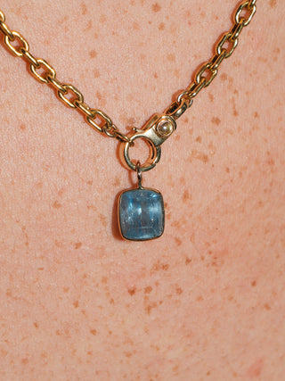 Wiggle Room Aquamarine Cushion Cut Charm in Yellow 14k Gold
