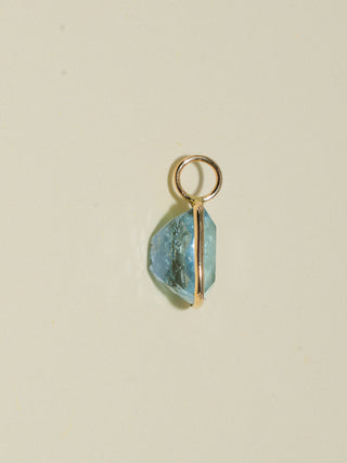 Fountain of Youth Aquamarine Cushion Cut Charm in Yellow 14k Gold