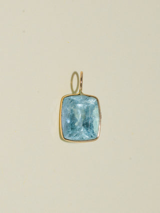 Fountain of Youth Aquamarine Cushion Cut Charm in Yellow 14k Gold