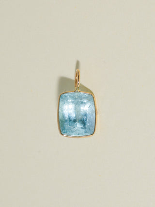 Fountain of Youth Aquamarine Cushion Cut Charm in Yellow 14k Gold