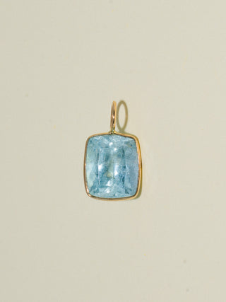 Fountain of Youth Aquamarine Cushion Cut Charm in Yellow 14k Gold