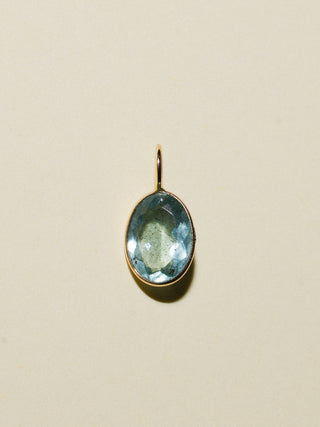 Sip N Dip Aquamarine Oval Cut Charm in Yellow 14k Gold