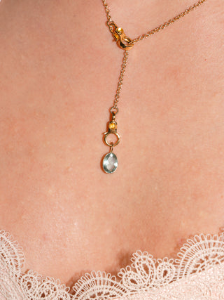 Sip N Dip Aquamarine Oval Cut Charm in Yellow 14k Gold