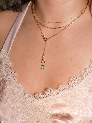 Sip N Dip Aquamarine Oval Cut Charm in Yellow 14k Gold