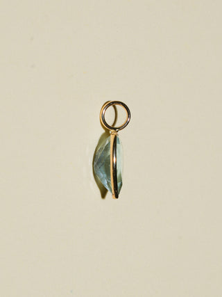 Scuba Duba Aquamarine Inverted Pear Cut Charm in Yellow 14k Gold