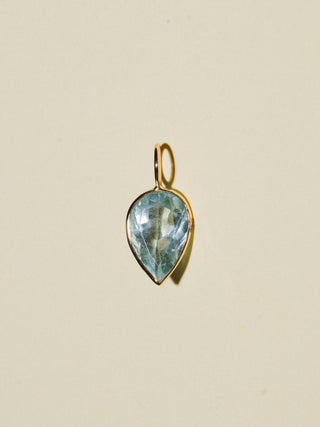 Scuba Duba Aquamarine Inverted Pear Cut Charm in Yellow 14k Gold