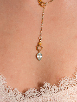 Scuba Duba Aquamarine Inverted Pear Cut Charm in Yellow 14k Gold
