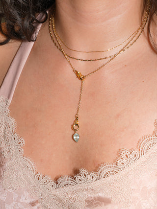 Scuba Duba Aquamarine Inverted Pear Cut Charm in Yellow 14k Gold