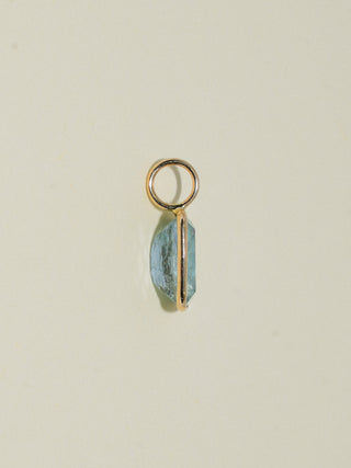 Hot Spring Aquamarine Cushion Cut Charm in Yellow 14k Gold