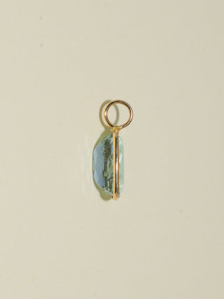 Hi-Drated Aquamarine Can Cut Charm in Yellow 14k Gold