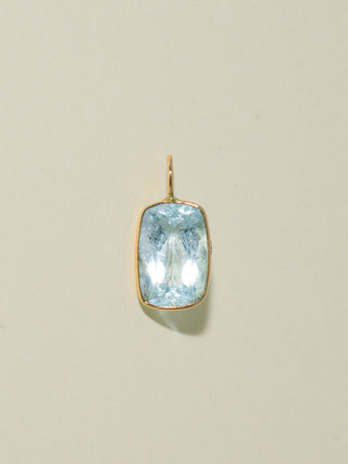 Hi-Drated Aquamarine Can Cut Charm in Yellow 14k Gold